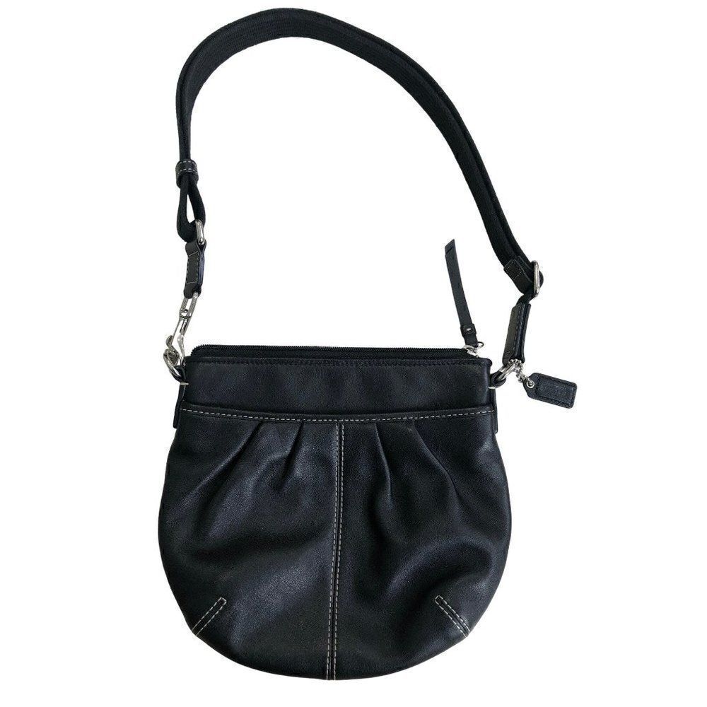 Coach Swingpack Soho Solid Black Leather Crossbody Messenger Strap Bag